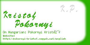 kristof pokornyi business card